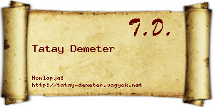 Tatay Demeter névjegykártya